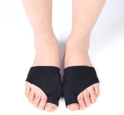 Bunion Corrector Sleeve, weich, dehnbar, atmungsaktiv, Big Toe Separator Socke, schützende Unterstützung, Bunion Corrector Cushion Sleeves für Männer und Frauen (Schwarz L (Größe 40–45))