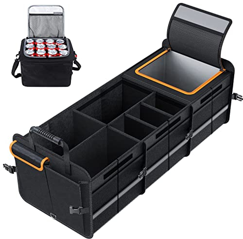 SOGY Organisateur de Coffre de Voiture,Sac de Coffre Pliable,Fond Antidérapant Sac pour Coffre, de Rangement Gadget Utile avec Sac de Glace