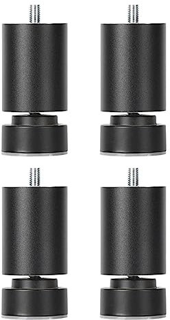 MagiDeal 4 Pièces M10 Filetage Pieds de Cadre de Lit Pieds de Support de Meubles Pieds de Table de Remplacement Robustes Pieds de Canapé M10 pour Armoires de, noir 10cm