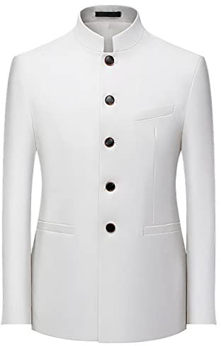 sutelang lurryly Blazer Rouge Homme - Hommes d'affaires loisirs costume de montagne chinois costume coupe ajustée col montant robe de mariée costume de jeunesse chinois Veste De Survêtement