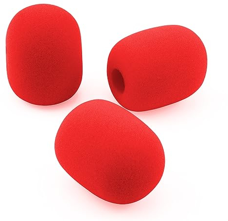 LEFXMOPHY Cloud 2 Mic Foam Replacement for HyperX Cloud II/Alpha/Alpha S/Mix/Core/Cloud Chat Headset Microphone Pop Filter Cover, 3 pack Red Hyper X Headphone Windscreen