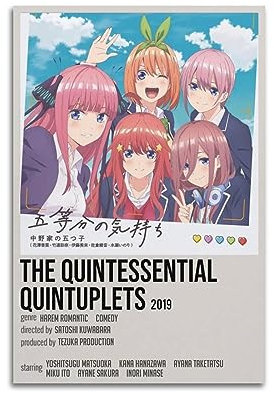 JEAM The Quintessential Quintuplets Ästhetische Bilder, individuelles Raumdekor, Wohnheim, Wanddekoration, Kunstposter, Albumcover, Bild, Dekor-Poster, 30 x 45 cm, ungerahmt