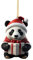 Niedlicher Weihnachtspanda und Weihnachtskugeln Anhänger Acryl 2D Panda-Kugeln Weihnachtsanhänger Christbaumschmuck Weihnachtsbaum Cartoon-Panda Ornament Weihnachtsdeko zum Aufhängen (J, OneSize)