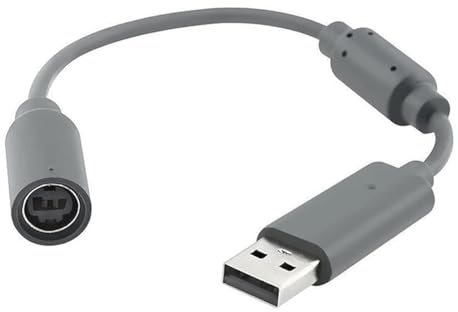 RUITEXUN Ersatz-Verbindungskabel für kabelgebundene Controller mit USB-Breakaway-Adapter für Xbox 360 kabelgebundene Controller (grau)