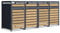AXI Lucas Cache Poubelle Métallique Anthracite/Aspect Bois - Abri Poubelle pour 4 conteneurs - Max. 240L - Abri Poubelle Extérieur avec Excellente Ventilation