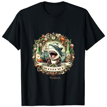 Norderney rockt Motiv mit Hai und Schriftzug Norderney T-Shirt