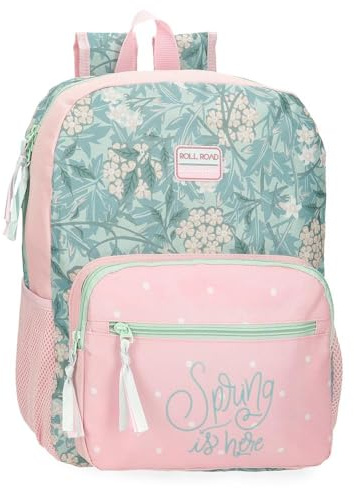 Roll Road Spring is Here Valise de Cabine, Valise pour Enfant, fabriquée en ABS, Un matériau résistant et léger, Rose, Mochila ruedas, Sac à Dos à roulettes