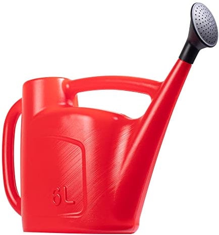 Hardys 6L Red Rose Watering Can - Outdoor & Indoor Watering Can with Detachable Sprinkler Rose Head, Long Spout Water Can for Houseplant & Garden Plants