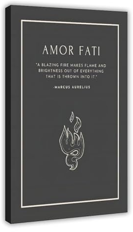 TINGTOEO Amor Fati Stoic Leinwand-Poster, Schlafzimmer-Dekor, Sportlandschaft, Büro, Raumdekoration, Geschenk, Rahmen-Stil, 50 x 75 cm