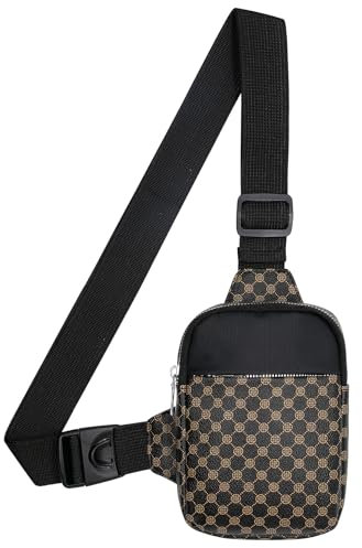 Long Keeper Kunstleder Sling Bag Brusttasche, Klein Umhängetasche Damen Herren Schultertasche Sling Tasche Wasserdicht Schulter Handytasche Für Reisen Outdoor