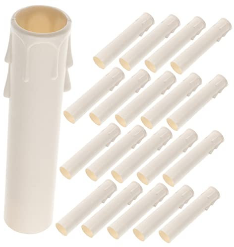 Gadpiparty 24pcs Tear Candle Tube Lamp Repair Parts Lamp Holder Candle Cover E12 Socket Candelabra Socket Lamp Replacement Parts Socket Cover Lamp Parts Pvc Fittings Pp White Suite Chandelier