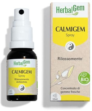 HerbalGem - Calmigem BIO - Contribuisce a combattere lo stress - Complesso di gemmoterapia - Spray 15 ML