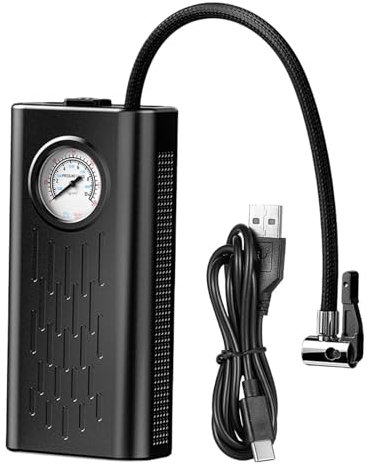 Autoreifenpumpe, Autoluftpumpe | Drahtlose Pumpe mit Zeigermanometer | Luftpumpe, tragbare Reifenpumpe für Motorradreifenball