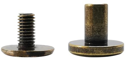 40 piezas de tornillos de encuadernación Chicago, remaches de tornillo, tornillos de cabeza cruzada Chicago para cinturón de cuero, bricolaje, libro, álbum de recortes, encuadernación (9,5 x 8 mm)