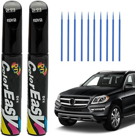 Liameph 2 PCS Car Paint Pen, Black Touch Up Paint for Scratch Repair with 10 Cotton Swabs