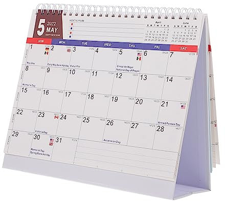 Operitacx 1 Stück 2022 Loseblattkalender Tischkalender countdown kalender countdown calender 2022 Mini-Kalender-Spulenkalender Planerplankalender 2022 Tisch-Countdown-Kalender Monatskalender