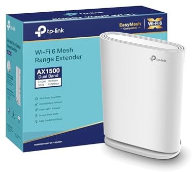 TP-Link RE500XD Wi-Fi 6 WLAN Verstärker Repeater, AX1500 Dualband, Gigabit Port, MU-MIMO, WPA3, Tisch- oder Wandmontage