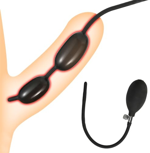 Soarvlorfy Doppel Kugel Aufblasbare Harnröhre Katheter Dilatator mit Pumpe Weiches Silikon Penis Plug Harnröhrensonden Männer Prostata Stimulation Urethral Dilator SM Extrem Sexspielzeug