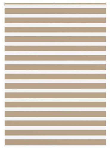 vidaXL Doppelrollo Sandbraun 160x230 cm Stoffbreite 155,9 cm Polyester