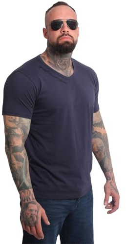 Yakuza Herren Bare Regular Basic V-Neck T-Shirt