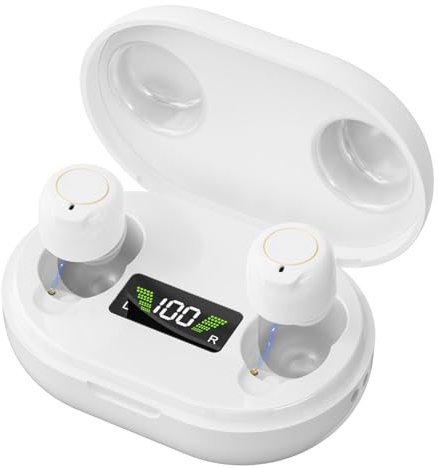 Amplificateur de son personnel intelligent, design semi-intra-auriculaire léger, réduction intelligente du bruit, démarrage sans commentaires, réglage du volume tactile, idéal pour améliorer l'écoute