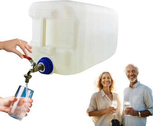 Anwicar Wasserkanister mit hahn - Wasser Kanister mit Zapfhahn 30l - Camping Wassertank - Wasserbehälter - Trinkwasserkanister - Frischwassertank - Weiß
