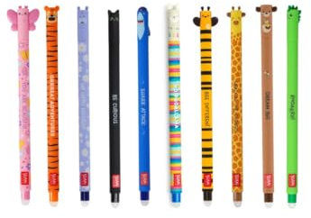 10er Set Gel-Radierstifte, Erasable Pen, Stifte mit radierbarer Tinte, Gelschreiber Radierbar ohne Blatt zu verbrauchen, 0,7 mm Spitze, verschiedene Tintenfarben und Tiermotive