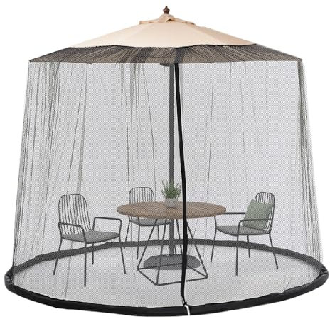 VGECEE Zanzariera per Ombrellone da Giardino 300x230cm Rete per Ombrellone da Patio Rete per Ombrellone da Esterno Zanzariera Rotonda per Ombrellone da Patio per Giardino e Patio