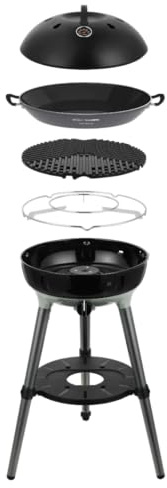 CADAC- Carri Chef 40 Gasgrill - 50mBar - Campinggrill - Grill2Braai-Platte | 60 x 60 x 86 cm, Panhouder, Paellapfanne & Deckelthermometer, Inkl. Tragetasche, Stahl & Kunststoff, Verwendung im Freien
