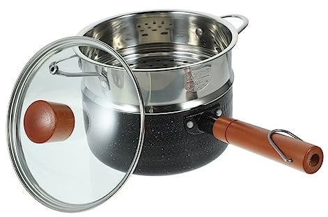 Mobestech Hammered Milk Pot Non-Stick Saucepan Steamer Small Pot for Family Cooking Healthy Cooking Steamer for Induction Hob