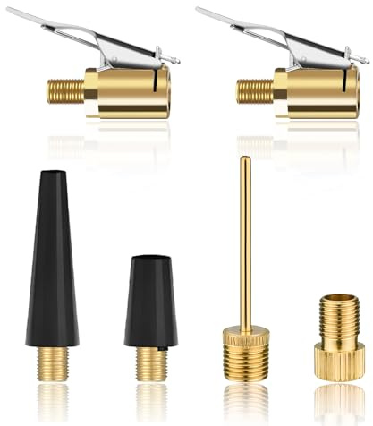 KQDRAVINE Französisches Ventil Adapter, Multifunktionales Valve Adapter Set Kompatibel mit Bosch Easy Pump,Fahrradventil Adapter,6 Stück Adapter Französisches Ventil,Air Chuck für Auto,Fahrräder,Bälle
