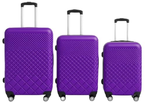 Bosdela Hartschalen - Koffer - Handgepäckkoffer (977, lila, 50cm,60cm,71cm)