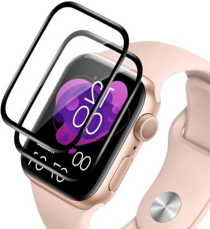 VideoSecu 2 Stück Schutzfolie für Panzerglas für Apple Watch se/6/5/4 40mm, 9H Kratzfeste Schutzglas Displayschutzfolie, Blasenfreie Panzerfolie, Hohe Touch-Empfindlichkeit, Anti-Fingerprint Folie