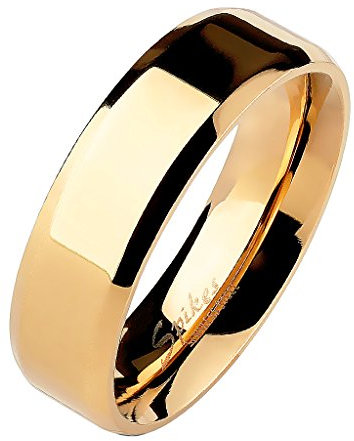 Mianova Unisex Band Ring Edelstahl Poliert Freundschaftsring Herrenring Damenring Partnerring Damen Herren Rosegold Größe 55 (17.5) 6mm Breit