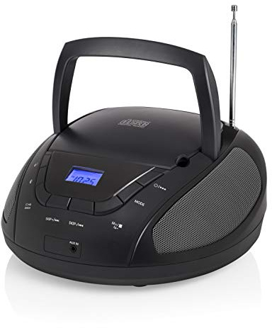 Smartwares tragbares Kofferradio CD-Player Schwarz AUX-Anschluss, CD-1665