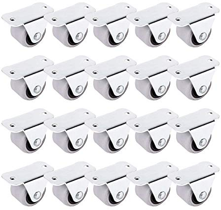 (Pack of 20) 30 mm Small Wheel Castors Rubber Casters Castors for Furniture Non-Swivel Small Wheels Non-Plastic Appliance & Equipment Small Wheel Castors Casters Set (20)
