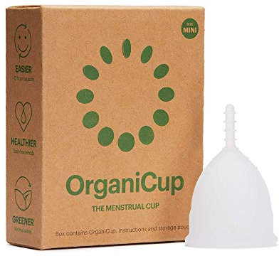 OrganiCup Menstruationstasse (EN Version) - Alternative zu Binden und Tampons - Größe A/Klein - Mehrweg-Menstruationstasse - FDA-zugelassen - als Vegan zertifiziert