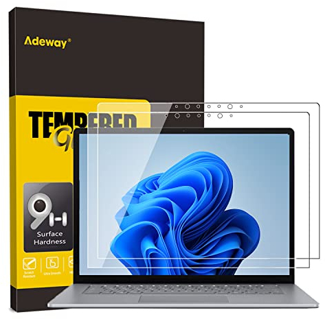 Adeway Proteggi schermo 13,5 pollici per Microsoft Surface Laptop 5/4/3/2/1, anti-impronte digitali, proteggi schermo in vetro temperato (confezione da 2)