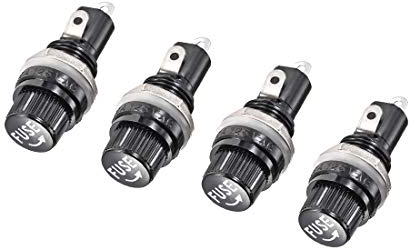 sourcing map 4Stk.12mm Gewinde Schraubkappe Panel Mounted Sicherungshalter AC 125V / 15A 250V / 10A 5x20mm