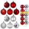 Silber & Rot 8,1 cm große Weihnachtskugeln – Weihnachtsbaumschmuck, Ornamente, bruchsicher, hängende Kugeln für Geburtstag, Halloween, Urlaub, Hochzeit, Dekorationen, Set mit 10 Stück