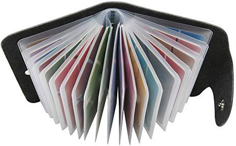 GERIINEER Porte Cartes de Crédit Femmes Homme Cuir - 20 Fentes (Bleu)
