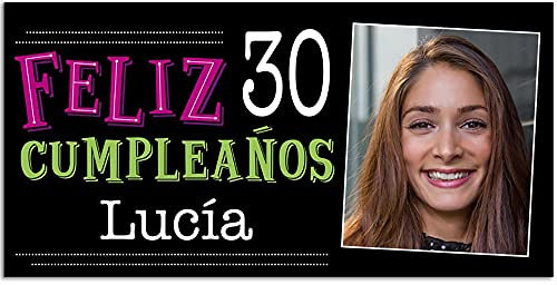 Carteles Divertidos Personalizados (Regalo de cumpleaños Personalizado: Cartel para cumpleaños Personalizable con Foto, Nombre y Edad 60x30)