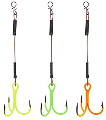 Balzer Shirasu 1x7 UV Stinger Rigs mit Clip - 3 Stingerhaken, Länge/Hakengröße:3.5cm / Gr. 8