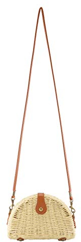 CHIC DIARY Mini Korbtasche Damen Strohtasche Umhängetasche Stroh Strandtasche Sommer Crossbody Tasche