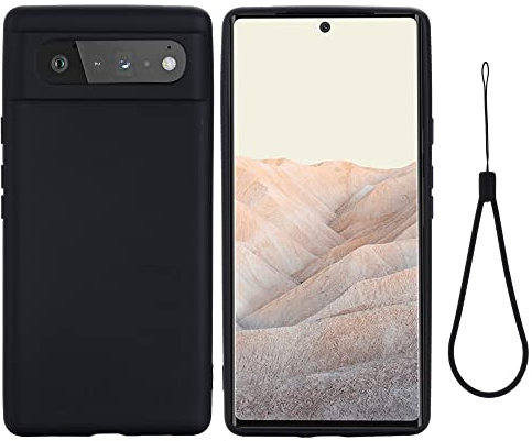 CoverKingz Custodia per Google Pixel 6 – Custodia in silicone Pixel 6 – Custodia morbida per smartphone – Cover sottile – Nero opaco