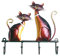 Kavolet Accroche Murale, Tenture Murale Chat en Fer, Crochet Chat Déco Murale Métal, Décoration Crochet, 4 Crochets, Suspension Sac Manteau, Cadeau décoration Maison