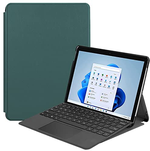 FTRONGRT Cover per Microsoft Surface PRO 8 Cover, Ultrasottile Custodia in Pelle PU, con Stand per Microsoft Surface PRO 8 -Verde Scuro