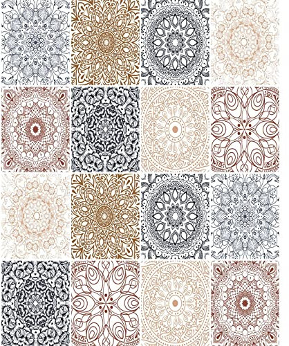 FoLIESEN - Fliesenaufkleber | selbstklebende Fliesen-Folie für Bad & Küche | Deko Klebe-Folie für Wandfliesen Küchenrückwand & Bordüren | Patchwork No.12, .:19.5x24.5 cm / 16-tlg. Set