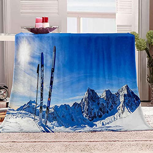 YHDNP Kuscheldecke Flanell Fleecedecke 3D Weiße Schneeszene Im Winter 180x200cm Weiche Tagesdecke/Sofadecke/Wohndecke/Schlafdecke/Flauschig Wohndecke Für Jungen Mädchen Und Kinder Kuscheldecken