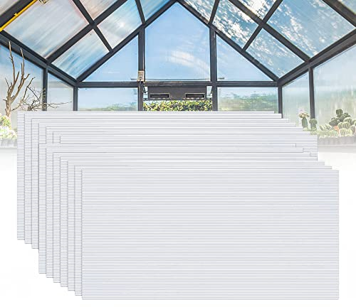 LARS360 42 placas alveolares de cámara hueca de policarbonato, 1210 x 605 x 4 mm, placa de doble puente a prueba de golpes y resistente a los rayos UV para invernaderos, garajes, horticultura